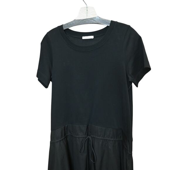 See by Chloe Black T Shirt Mini Dress Size Small Short Sleeve Round Neck Pockets - Picture 3 of 6